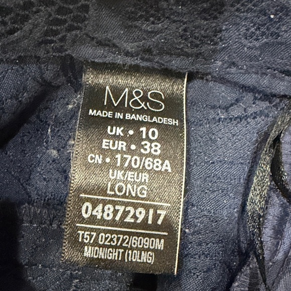 M&S Collection Navy Textured Pants - Picture 6 of 7